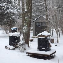 Beehives in the snow